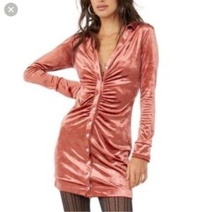 Free People Long Sleeve Velvet Dress